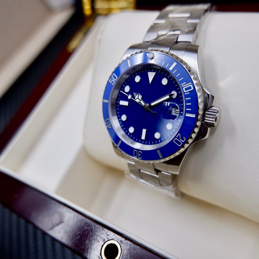 PARNIS Men's Automatic Watch Submariner 40mm Sapphire Glass Mechanical Parnis Blue R29