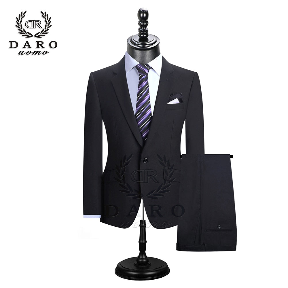 DARO 2020 Men Suits Blazer With Pants Slim Fit Casual One Button Jacket for Wedding DR8158