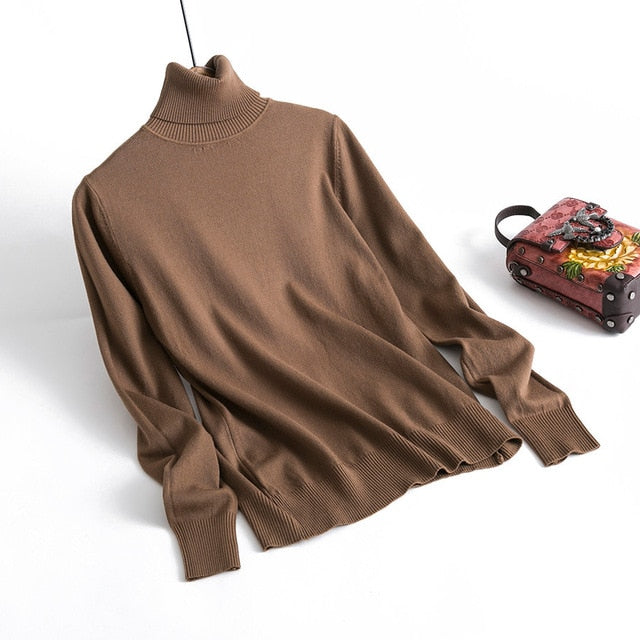 Lizkova 60% Cashmere Blending Turtleneck Sweater Women Multicolor Soft Pullover 2020 Warm Wool Soft Tops