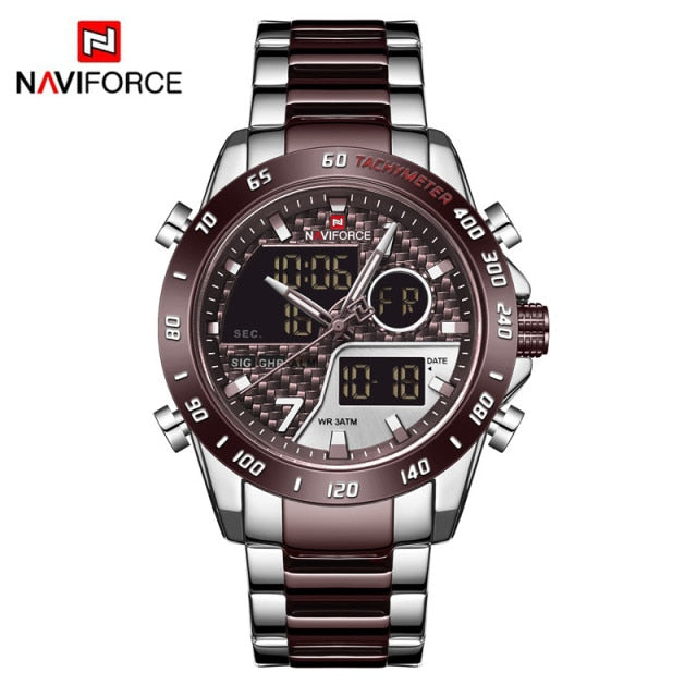 NAVIFORCE Men Digital Watch LED Sport Military Mens Quartz Wristwatch Male Luminous Waterproof Clock Watches Relogio Masculino