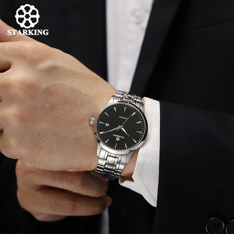 Original Starking Luxury Brand Watch Men Automatic Self-wind Stainless Steel 5atm Waterproof Business Men Wrist Watch Timepieces