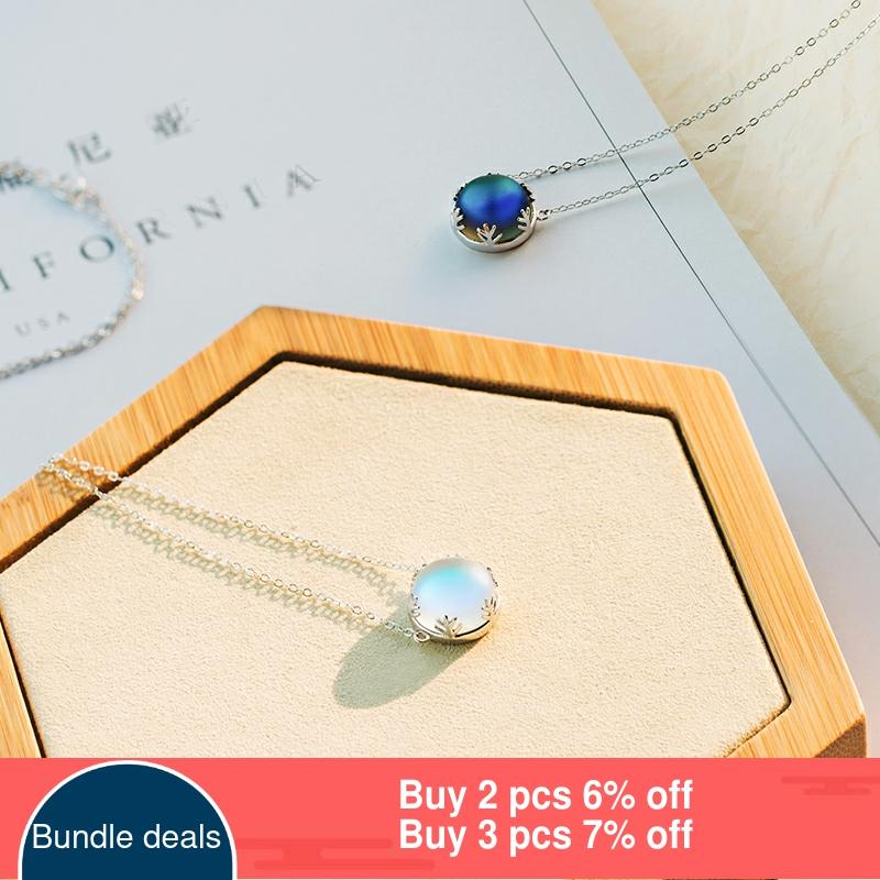 Thaya 55cm Aurora Pendant Necklace Halo Crystal Gemstone s925 Silver Scale Light Necklace for Women Elegant Jewelry Gift