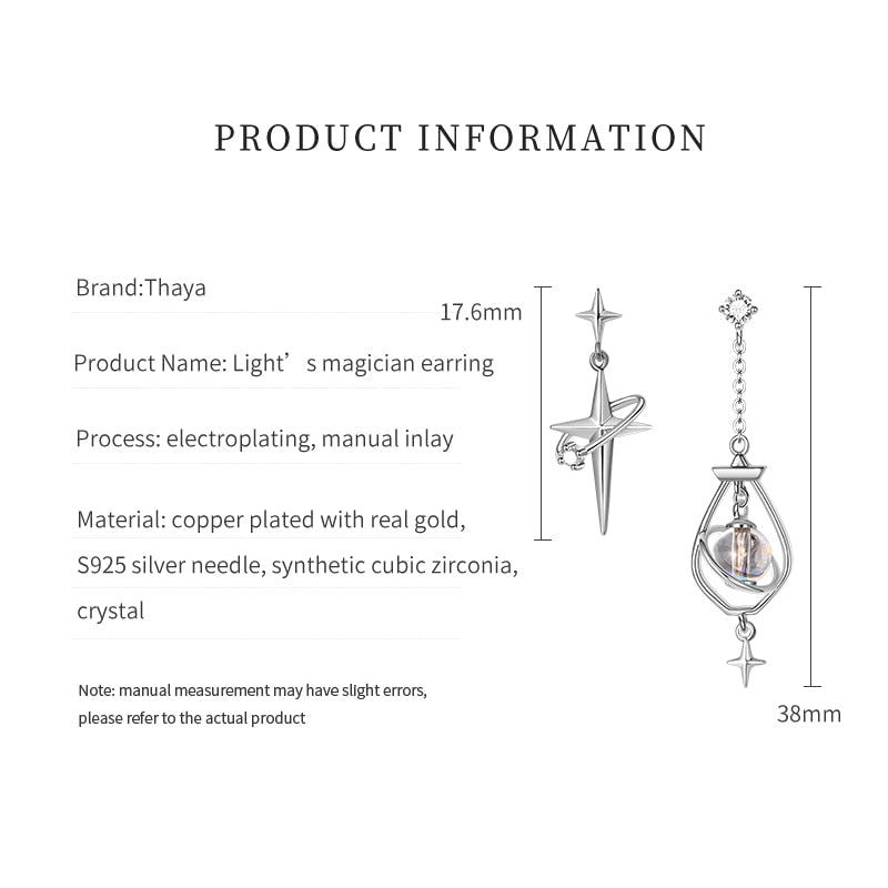 Thaya Original Design 925 Silver Needles Earring Plated 18K Gold Earrings Zircon Charms Stud For Young Girl Fine Jewelry Gift