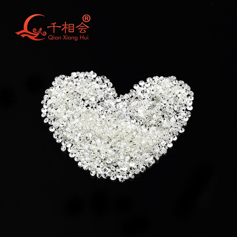 0.5CT per bag IJ  white  color 0.9mm to 2.9mm small size synthetic moissanite round shape loose stone made by SIC