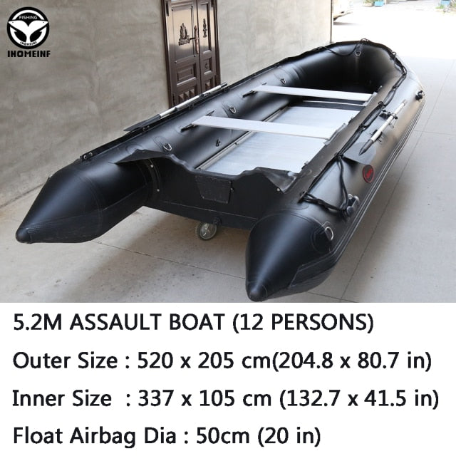 1.2 Mm Pvc Boat Inflatable Fishing Boats With Aluminum Floor Speed Boat Anti-Collision Rubber Boat Drifting Water Sports Boats