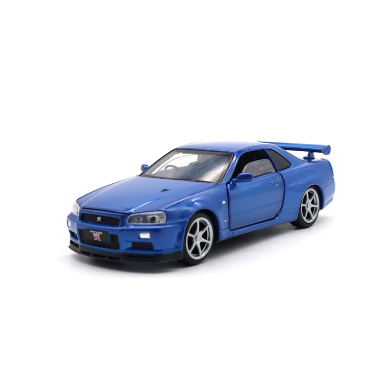 1/32 GTR GT R 34  JKM Diecast Car Model Toys Kids Boys Girls Gifts Sound Lighting Pull back