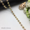 1 yard Rhinestone Chain Pearl Crystal Chain Sew On Trims Wedding Dress Costume Applique #ZL01-25