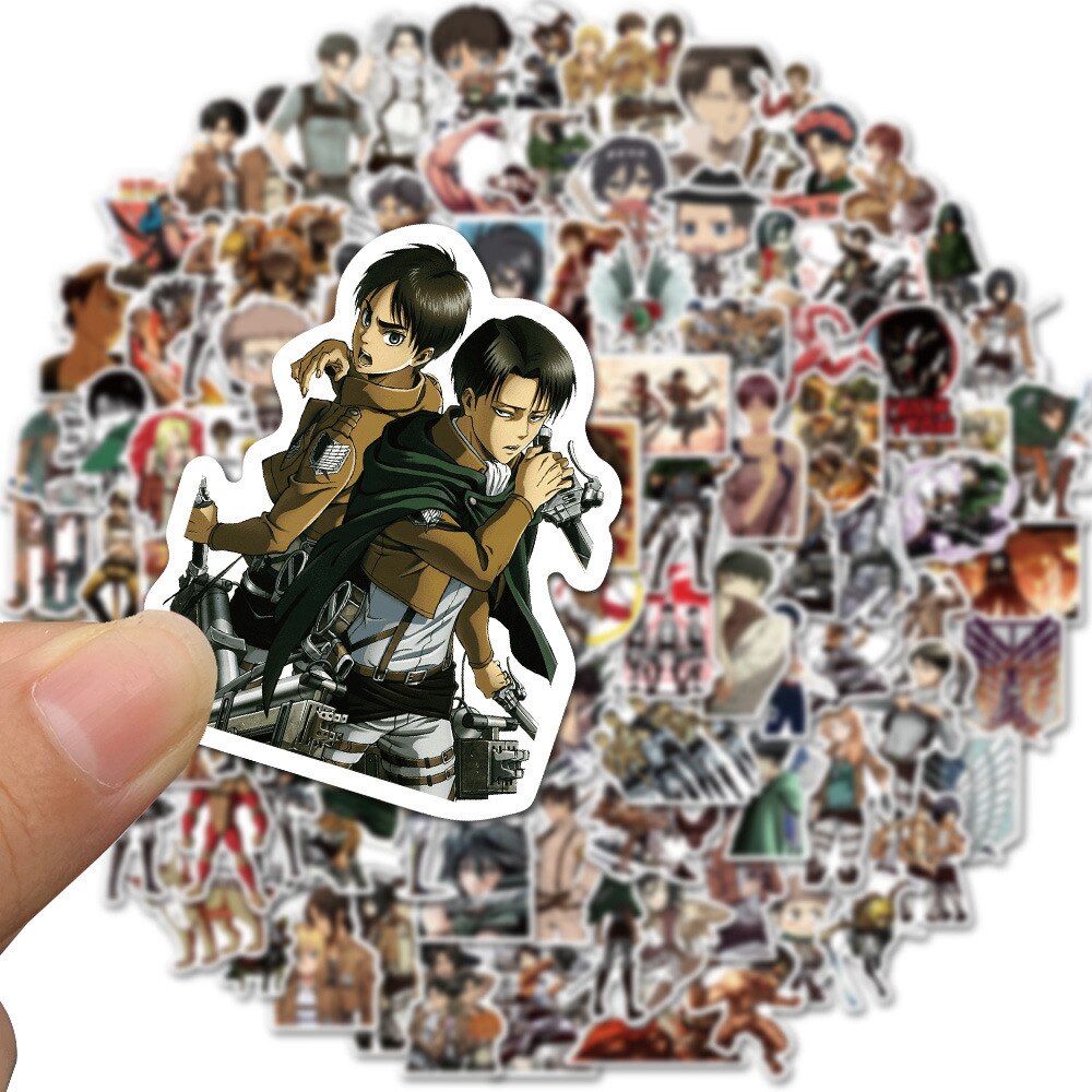 10/30/50Pcs Attack On Titan Anime Stickers Pack Bicycle Motorcycle Laptop Skateboard Guitar Luggage Waterproof Sticker Kids Toys
