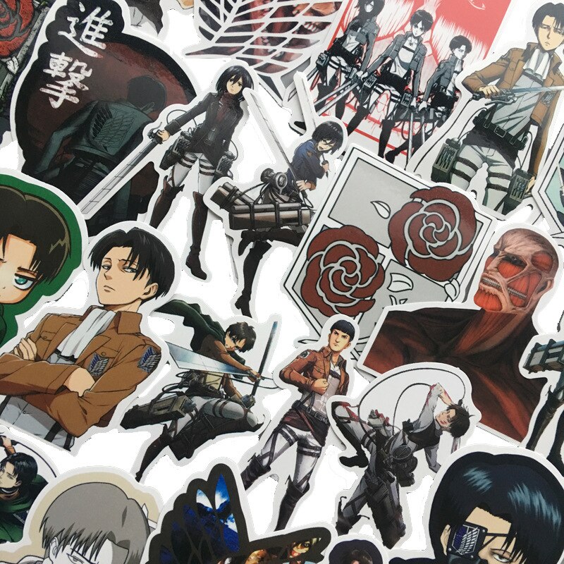 10/30/50Pcs Attack On Titan Anime Stickers Pack Bicycle Motorcycle Laptop Skateboard Guitar Luggage Waterproof Sticker Kids Toys