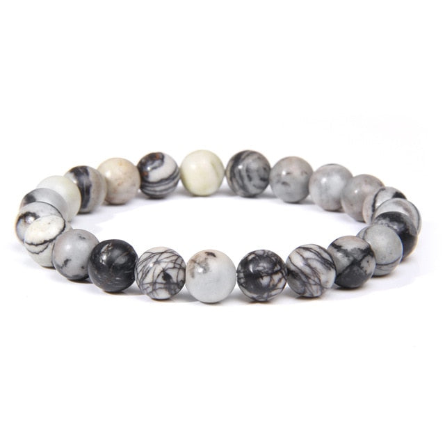 100% High quality natural stone beads bracelet smooth matte agates sodalite lapis lazuli fluorite crystal beads jewelry bracelet