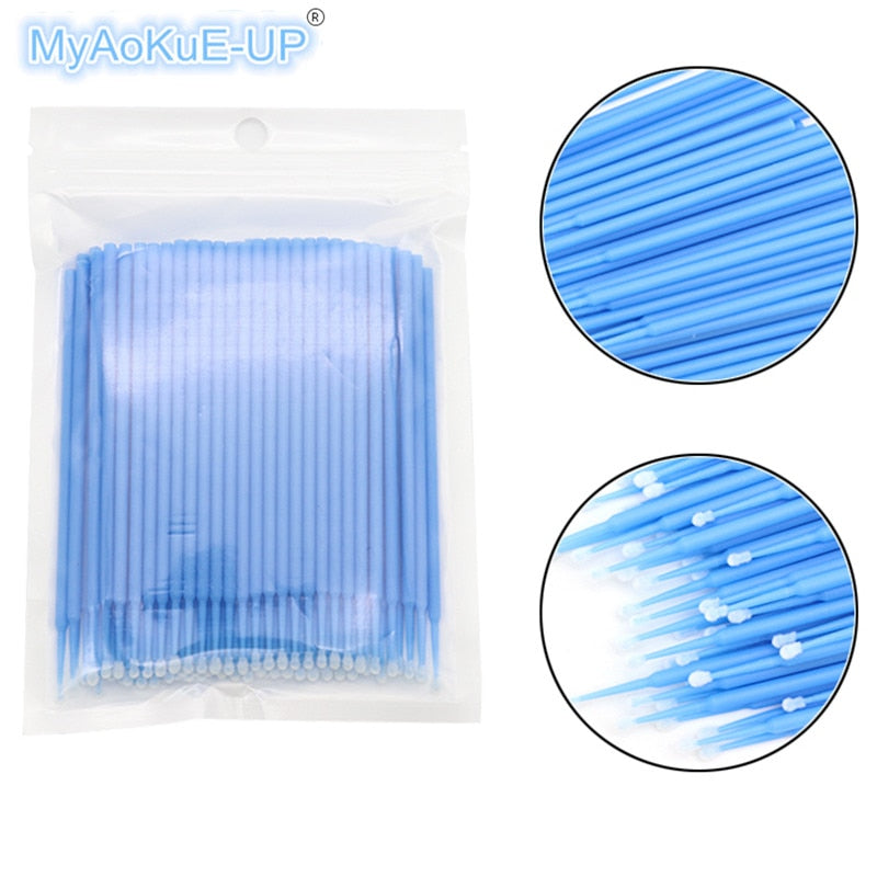 100 PCS/Pack Microbrushes for Eyelash Extension Makeup Brushes Swab Disposable Individual Applicators Mascara Eyelashes Brushes