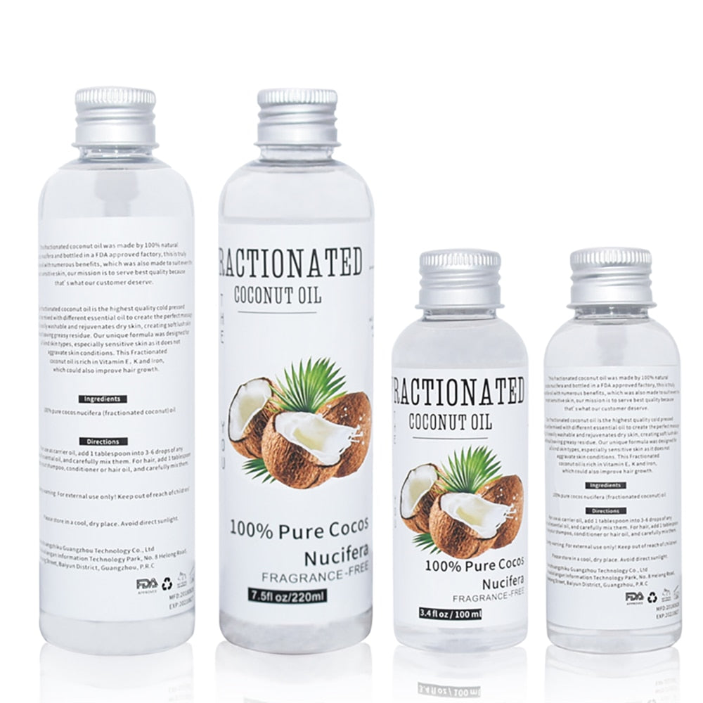 100% Pure Natural Coconut Essential Oil Massage Spa Cold Press Moisturiser Organic Skin Care Oil Hair Care Help Sleep Relaxation