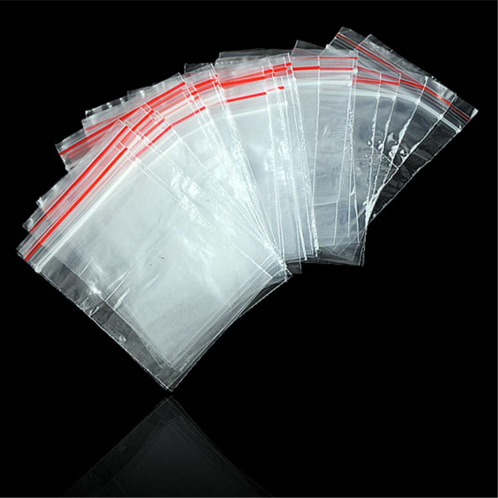 100Pcs/Lot Clear Stand Up Pouch Plastic Zip Lock Bag Zipper Transparent Nuts Fruit Snack Food Storage Bags Packaging Poly Bag