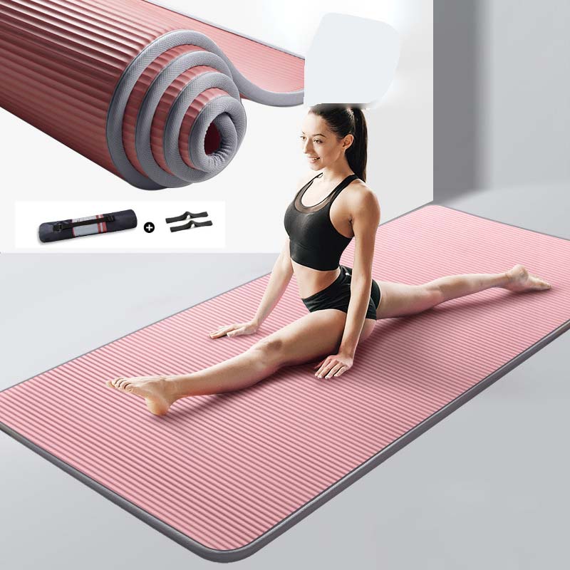 10MM 15MM Yoga Mat NRB Non-slip Mats For Fitness Thicken Pilates Gym Exercise Pads Carpet Mat with Bandages Yoga Pad XA146++A