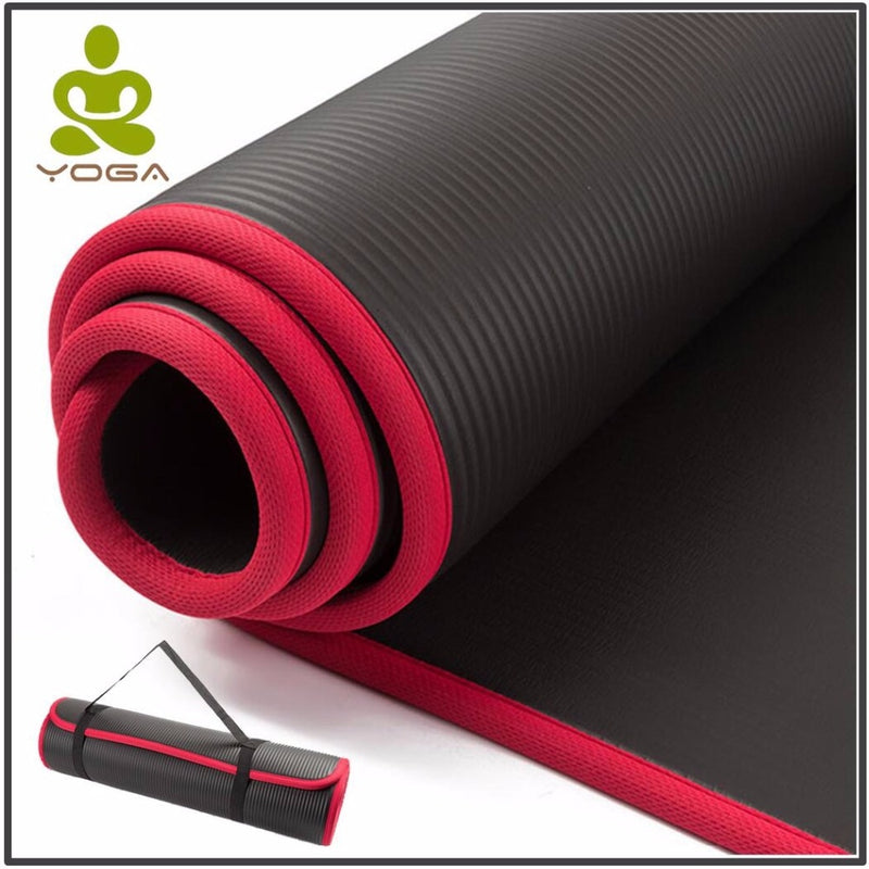 10MM Extra Thick 183cmX61cm High Quality NRB Non-slip Yoga Mats For Fitness Tasteless Pilates Gym Exercise Pads with Bandages