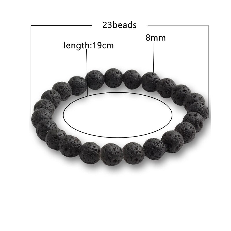 10mm Tiger Eye Natural Stone Beads Bracelet 3 Size Buddha Lava Round Beads Elasticity Rope Bracelets for Men Yoga Handmade Jewel