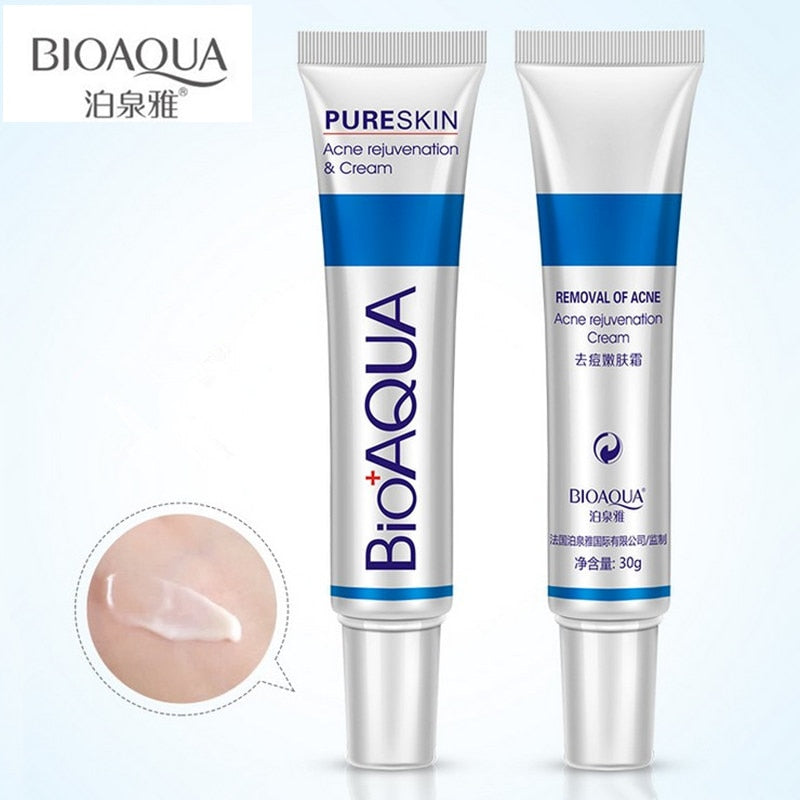 10pcs Hot Skin Care Brand BIOAQUA Face Acne Treatment Acne Scars Cream Anti Acne Removal Gel Whitening Moisturizing Cream 30g
