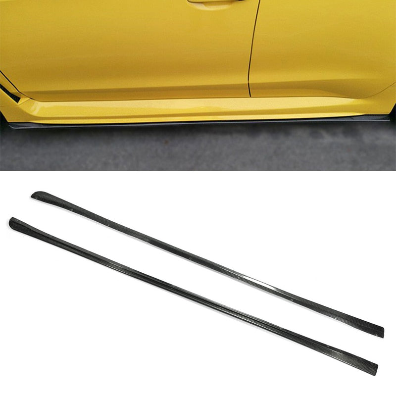 Car Accessories For 14-18 Impreza WRX VAB VAF Carbon Fiber Bottom Line Side Skirt Glossy Finish Door Step Side Extension Kit