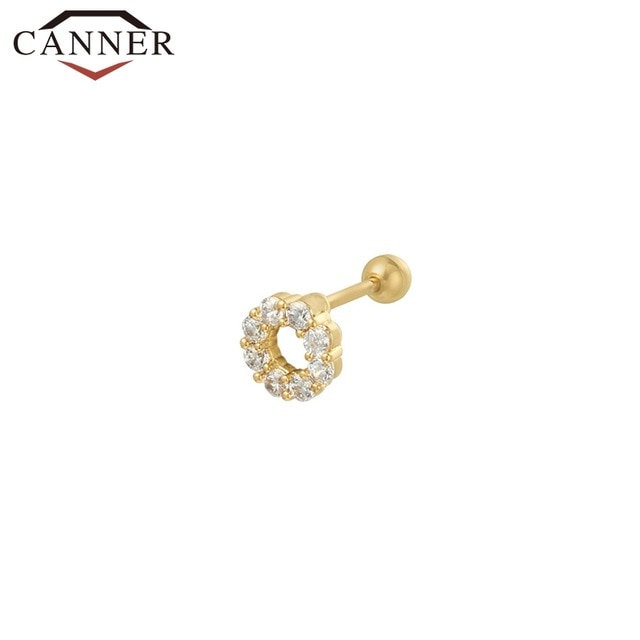 1PC Fashion Cz Ear Studs Cartilage Earring for Women 925 Sterling Silver Zircon Small Stud Earring Ear Piercing Jewelry Gifts