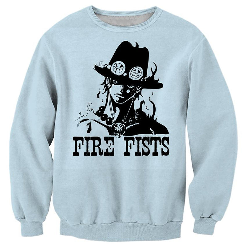 2018 NEW FASHION MEN and WOMEN One Piece Fire Fists 3D Print Sweat shirts Pullovers Tracksuit Streetwear Loose Thin Hoody Tops