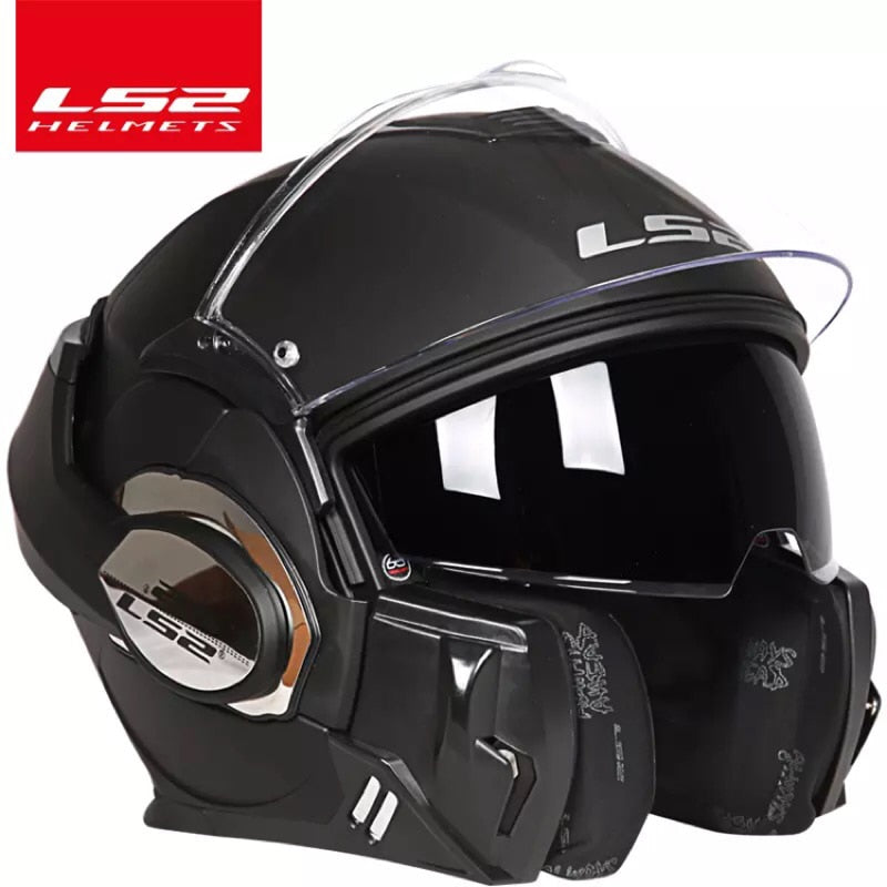 2018 Valiant LS2 FF399 full face motorcycle helmet flip up dual visor authentic wear glasses design ECE cascos de motos NEW MODE