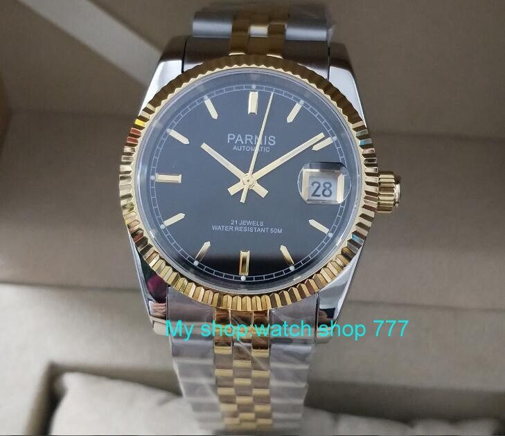 2018 new fashion Sapphire crystal 36mm Parnis Japanese 21 Jeweles Automatic Self-Wind Movement luminous men's watches 5Bar 357A