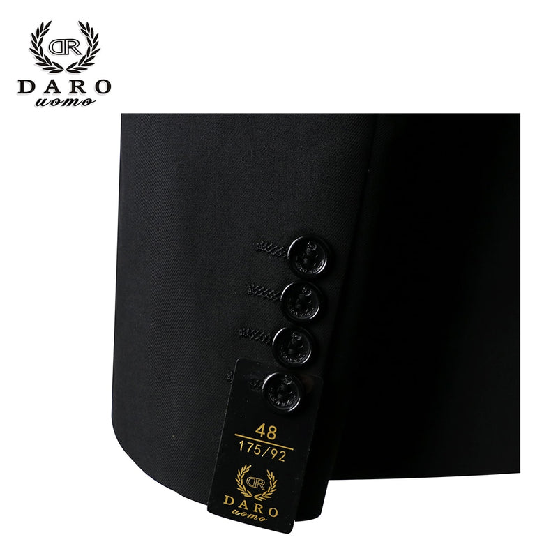 2020 DARO Men Suits  Slim Fit Jacket pants vest for Business Work and weeding Wear  3Pcs Set DR6158