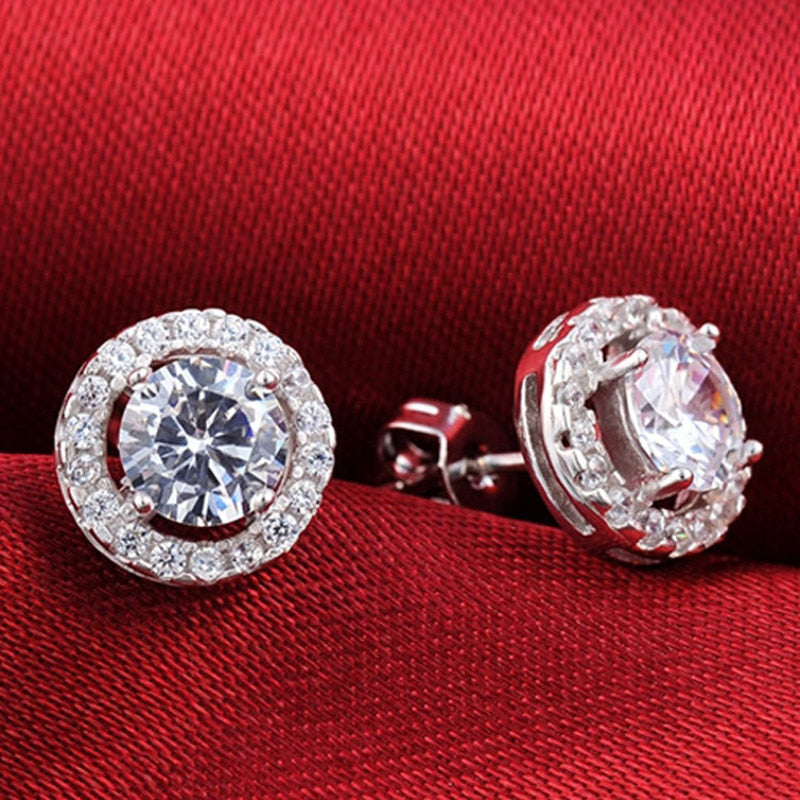 2020 Fashion Luxury 925 Sterling Silver 6mm Small Zircon Stud Earing Earrings for women christmas gift korean jewelry E232