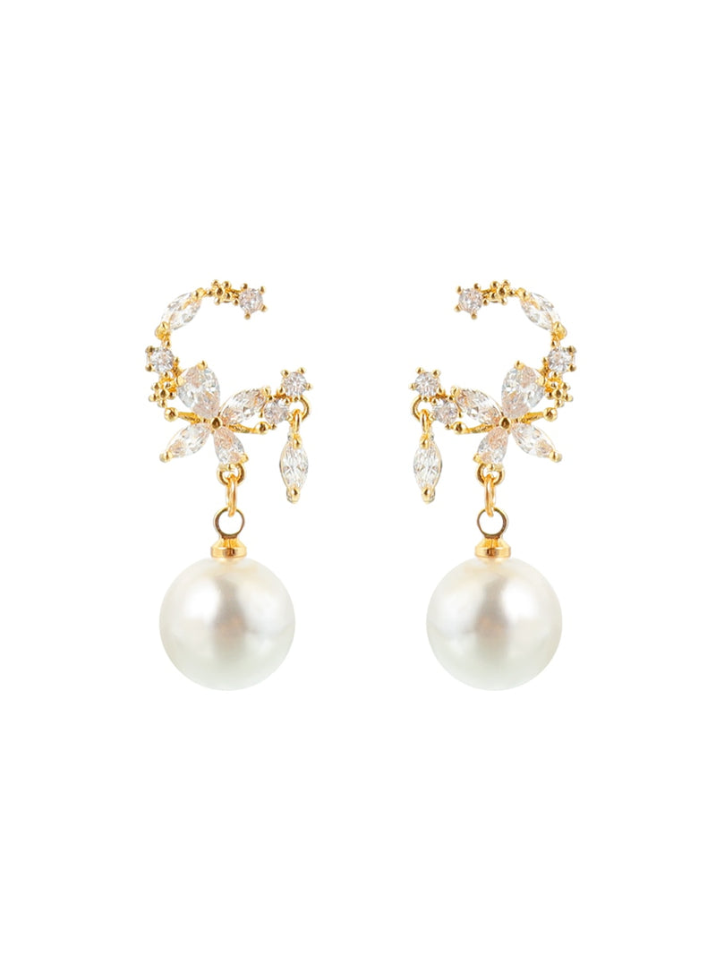 2020 New Arrival Classic Pearl Simulated-pearl Flower Drop Earrings For Women Fashion Elegant Delicate Party Jewelry Gifts
