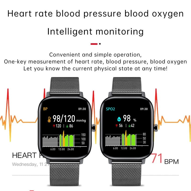 2020 New Color Screen Smart Watch Women men Full Touch Fitness Tracker Blood Pressure Smart Clock Women Smartwatch for Xiaomi