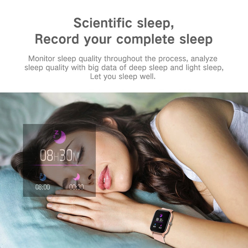 2020 New P8 Color Screen Smart Watch Women men Full Touch Fitness Tracker Blood Pressure Smart Clock Women Smartwatch for Xiaomi