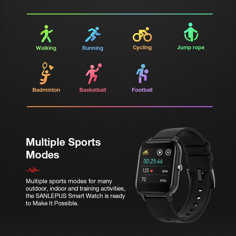 2020 SANLEPUS Smart Watch Sport Heart Rate Monitor Waterproof Fitness Bracelet Men Women Smartwatch For Android iOS Apple Xiaomi