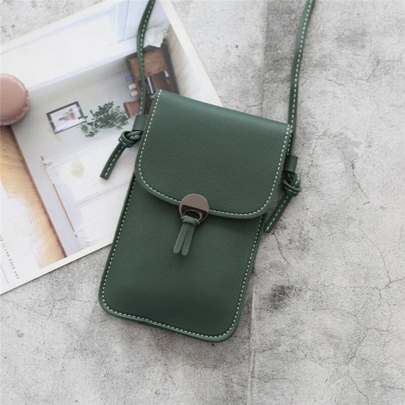 2020 Solid Color Ladies Touch Screen Mobile Phone Bag Shoulder Messenger Bag Fashion All-match Cute Small Bags