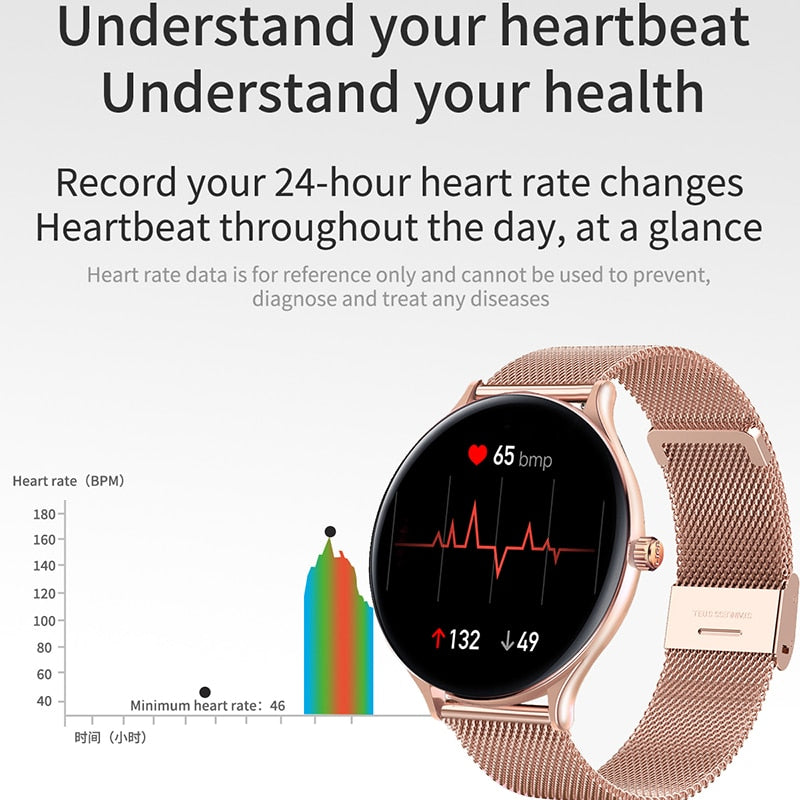 2020 fashion Full circle touch screen Color Screen Smart Watch Women men Sport Heart Rate Blood Pressure Waterproof Smartwatch