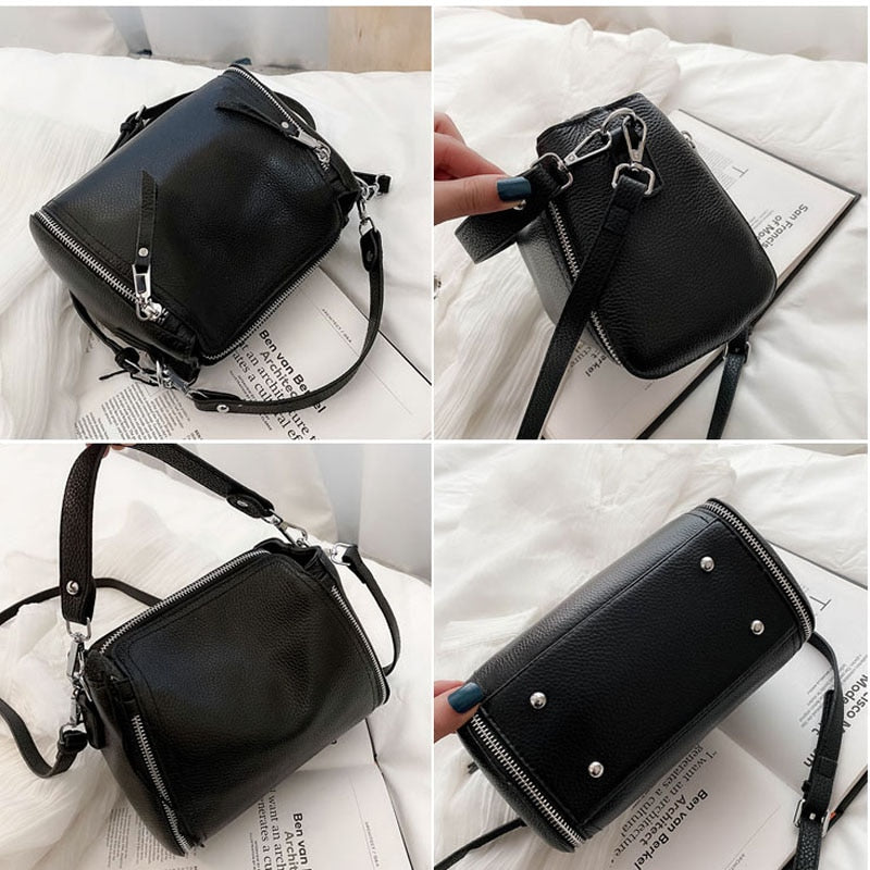 2021 New Genuine Leather Handbag Designers Women Messenger Bags Females Bucket Bag Leather Crossbody Shoulder Bag Handbag Bolsa