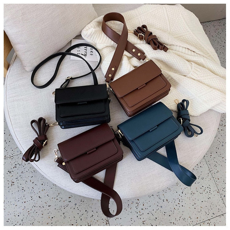 2021 New Mini Lightweight PU Leather Flap Bags For Women Summer Lady Shoulder Handbag Simple Female Daily Flap Crossbody Bag