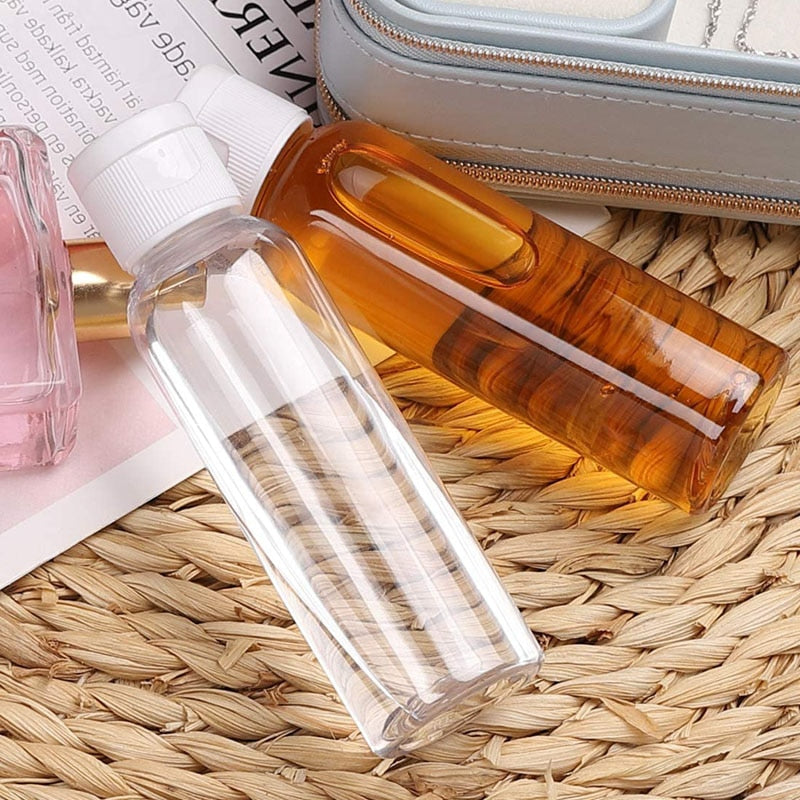 20Pcs 10/30/50/60/100ml Plastic Shampoo Bottles Empty Vail for Travel Container Cosmetics Lotion