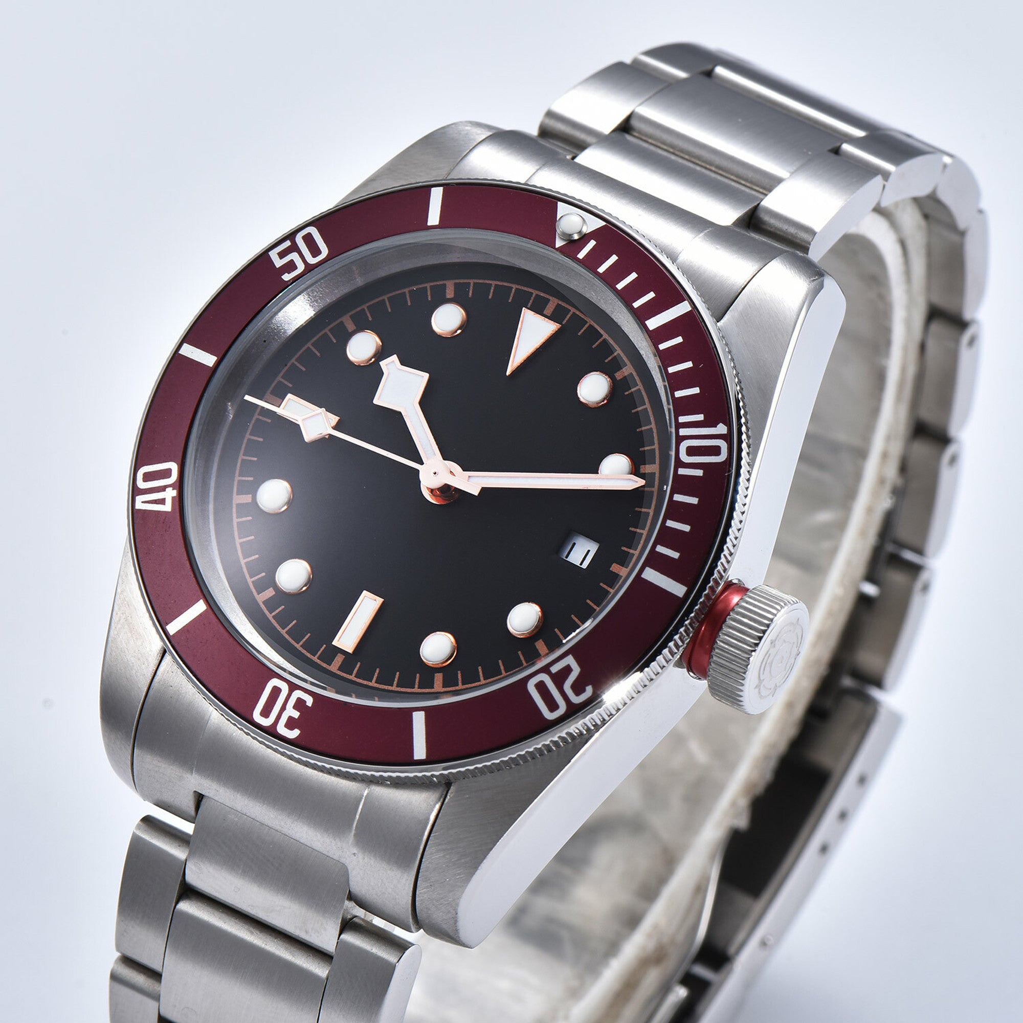 Men's Mechanical Self-winding Black Bay Date Watch Red, Gold / Suit, Popular Brand / Fashion B58