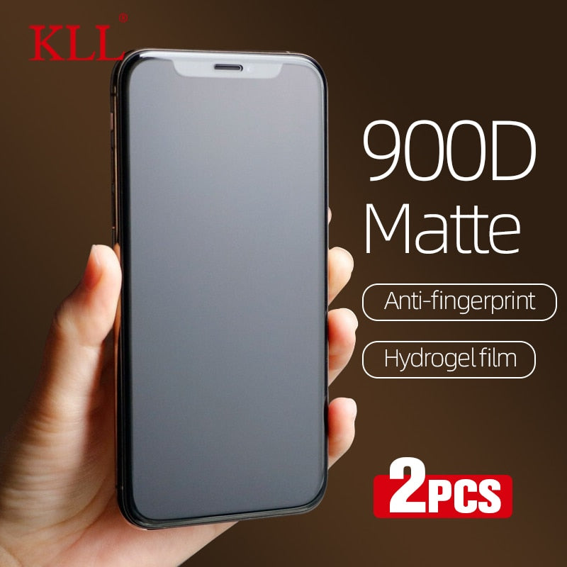 2Pcs Anti Fingerprint Matte Screen Protector For iPhone X XS 11 12 Pro Max Hydrogel Film for iPhone SE 6 6s 7 8 Plus 12 no glass