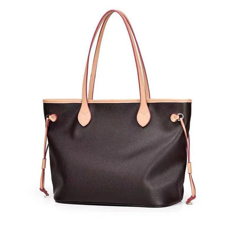 2pcs Women Classic Handbags With Purse Design Lady Luxury Tote Leather Clutch Shoulder Bag Female Shopping Bags Wallet