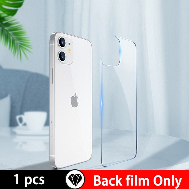 3-in-1 Full Cover For iPhone 12 Screen Protector 12mini 12 Pro Max Back Tempered Glass On For iPhone 11 Camera Lens Film KAIQISJ
