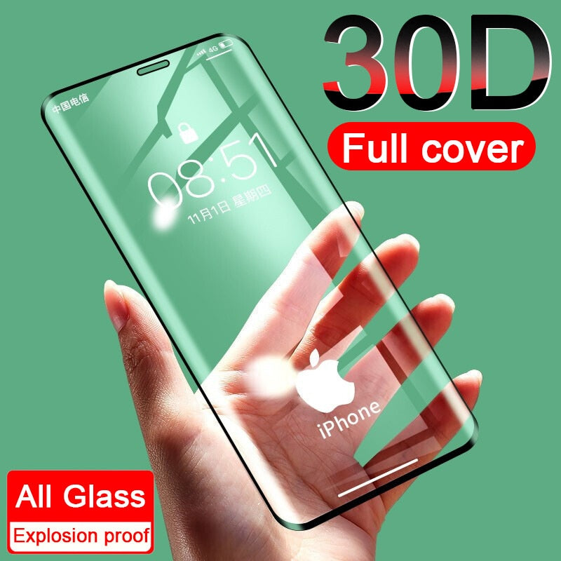 30D Protective Glass on the For iPhone 6 7 8 plus XR X XS glass full cover iPhone 11 12 Pro Max Screen Protector Tempered Glass