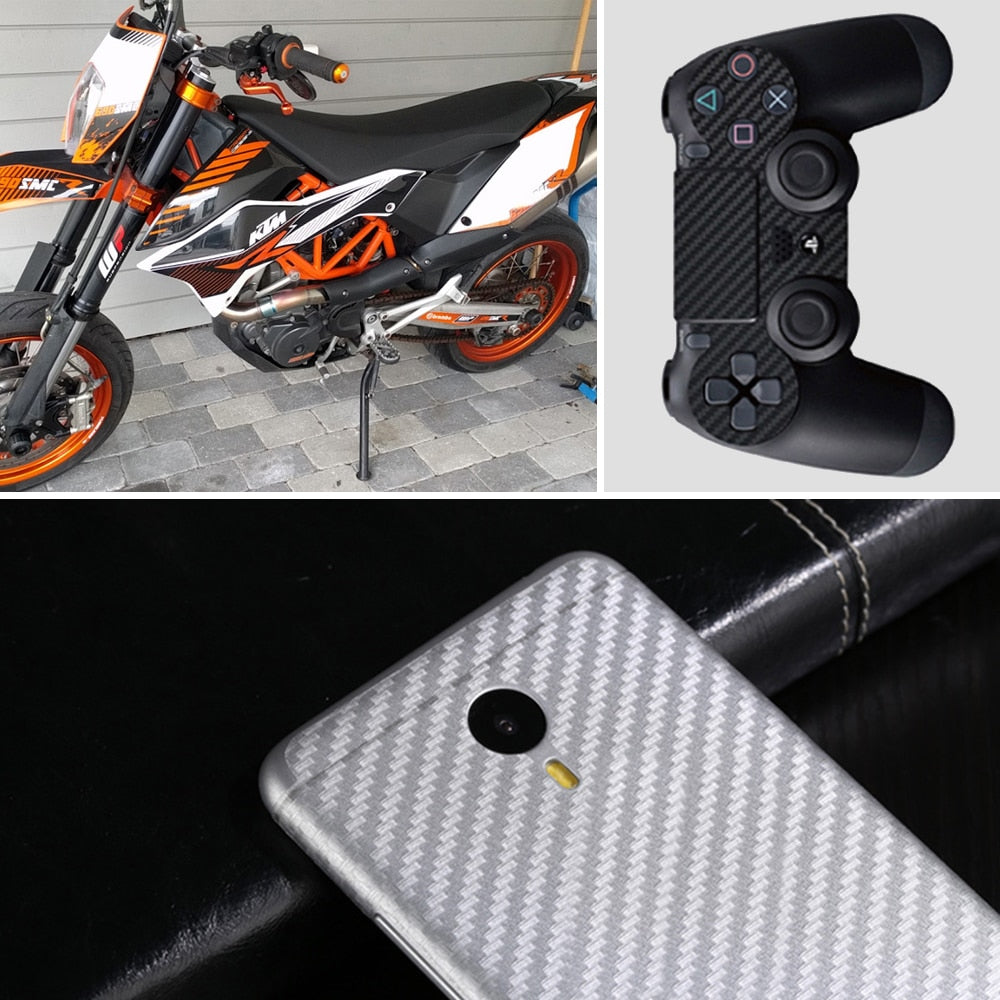 30x127cm 3D Carbon Fiber Vinyl Film Car Stickers Waterproof DIY Styling Wrap Auto Vehicle Detailing Car Accessories Motorcycle