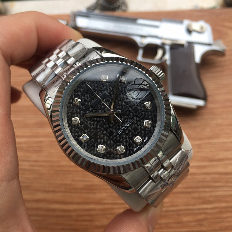 36mm Men's Watch Sapphire Luxury Brand Stainless Steel Case Waterproof Calendar Sports Automatic Rolexable Watch Men