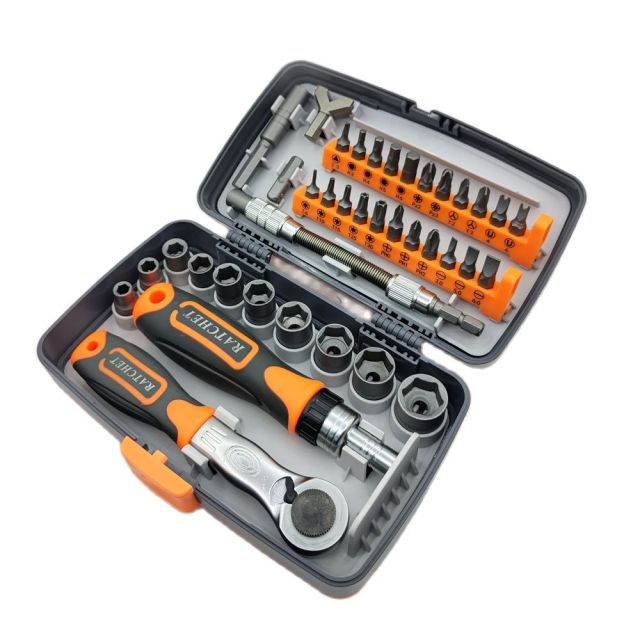 38-In-1 Labor-Saving Ratchet Multi Tools Screwdriver Set Household Combination Screwdriver Toolbox Hardware Hand Tools Sets