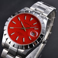39.5mm Automatic Men Watches PARNIS Brand 21 Jewels MIYOTA 8215 Movement Sapphire Crystal Auto Date Oyster Bracelet Red Dial