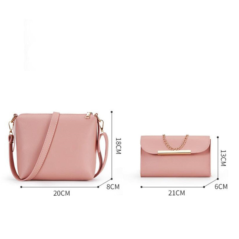 3PCS Composite Bags for Women Bag Sets New PU Leather Shoulder Bags Tassel Handbag Casual Tote Fashion Composite Messenger Bag