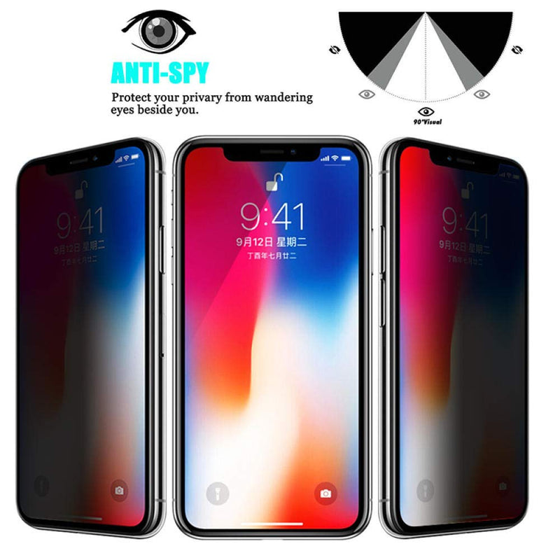 3Pcs Best Full Privacy Tempered Glass for IPhone12 6s 7 8 X XS Max XR on IPhone 11 Pro Anti Spy Screen Protector Prevent Peek