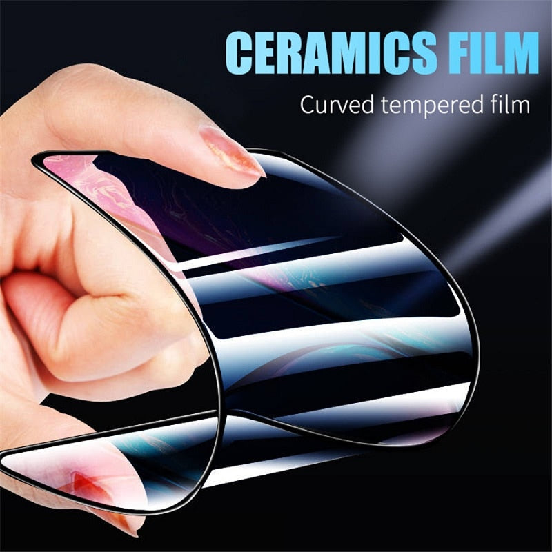 3Pcs Ceramic Protective Glass For iPhone 12 Mini 11 Pro XR XS Max X 8 7 6 Plus Soft Glass Screen Protector For SE2020 PMMA Film