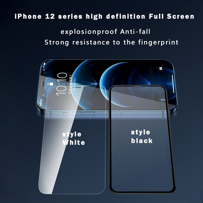 3Pcs iPhone 12 pro Max screen protector Curved tempered glass explosionproof protector For iPhone 11 XR XS X 6 7 8 mobile film